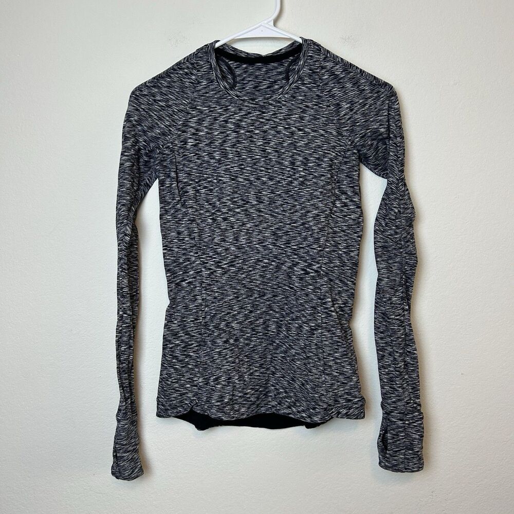 Lululemon Shirt Women’s 4 Gray It's Rulu Run Long Sleeve Performance Gym Workout
